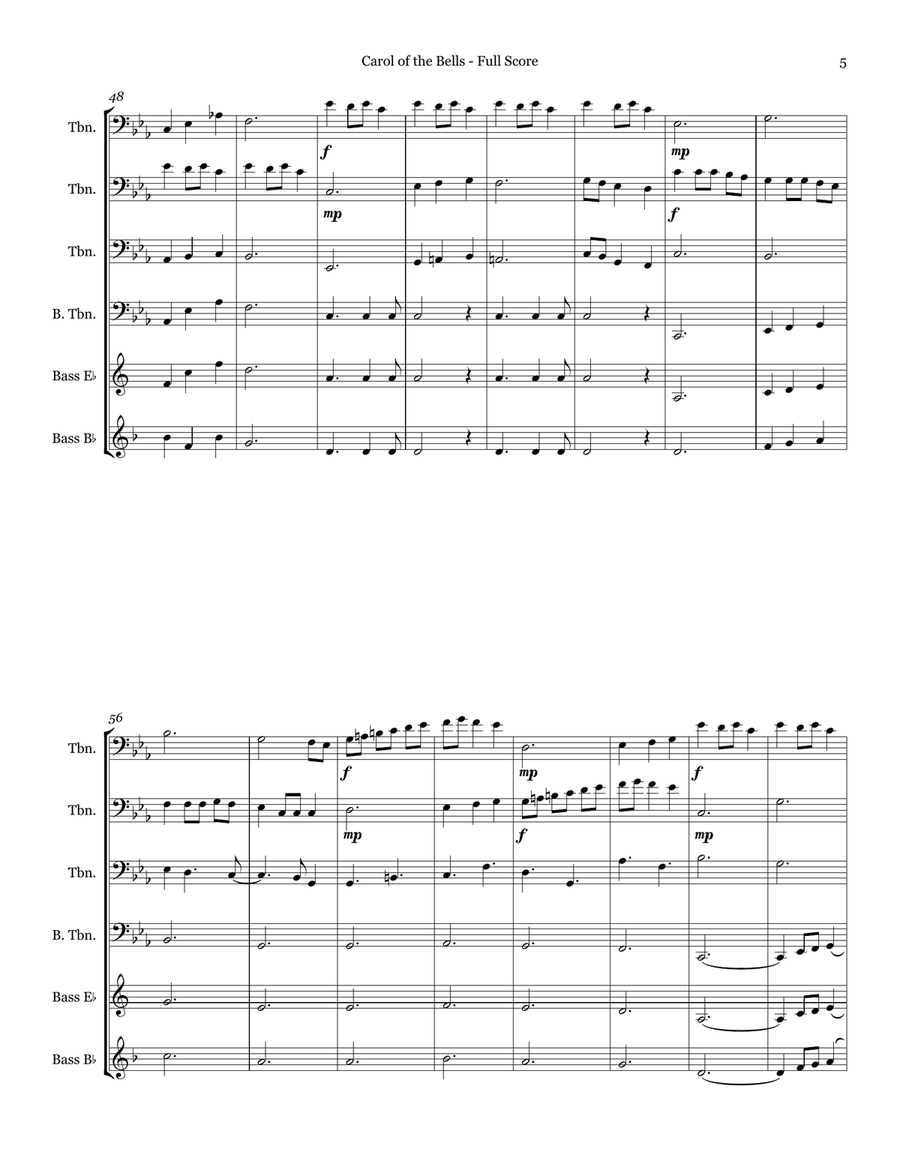 20 Trombone Quartets - Christmas Swing and Jazz Brass Quartet scores gallery preview page 6