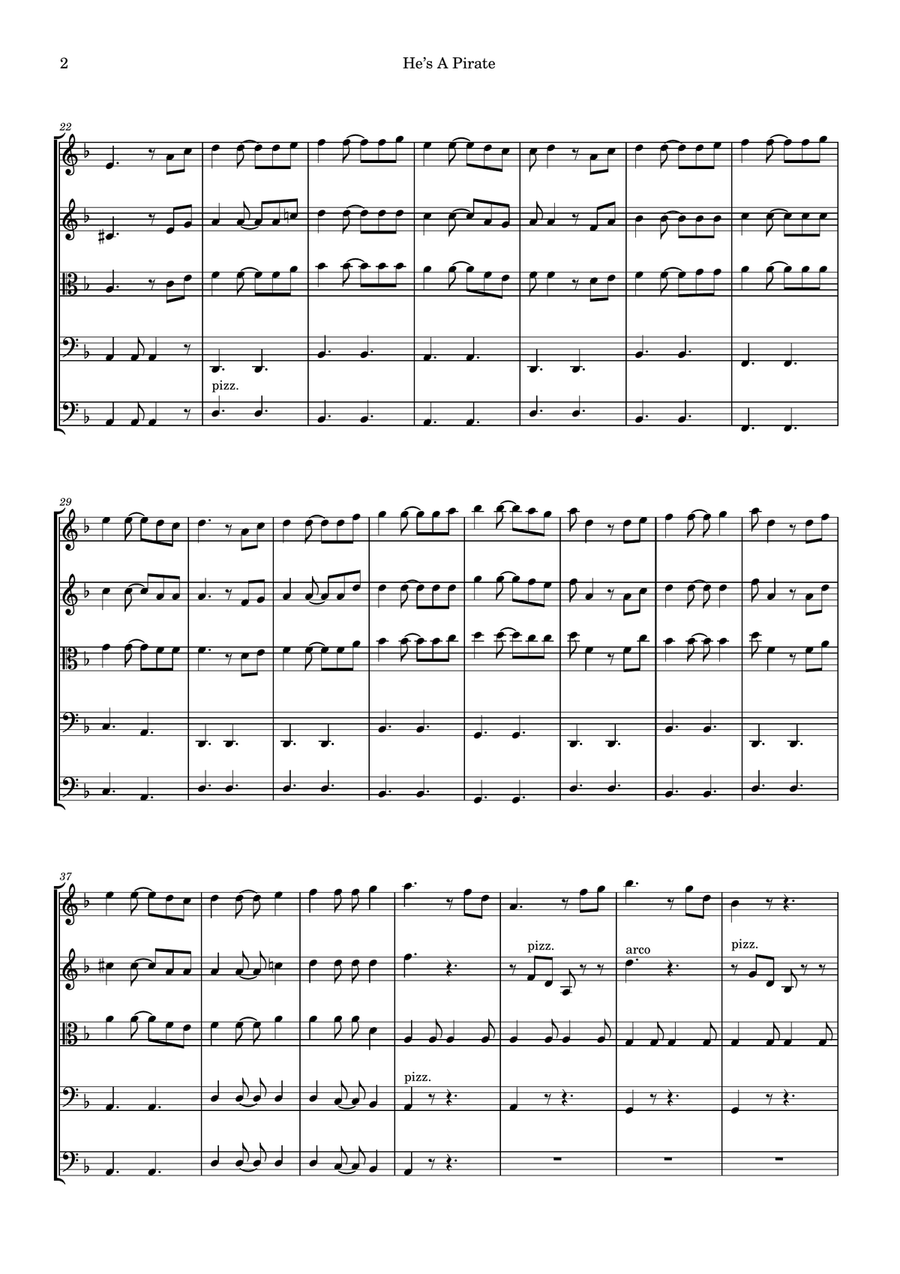He's A Pirate He's A Pirate String Orchestra scores gallery preview page 2