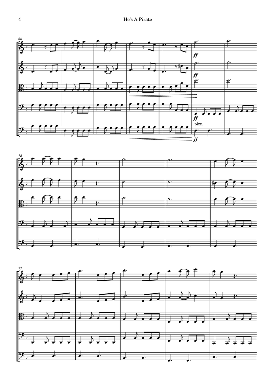 He's A Pirate He's A Pirate String Orchestra scores gallery preview page 4