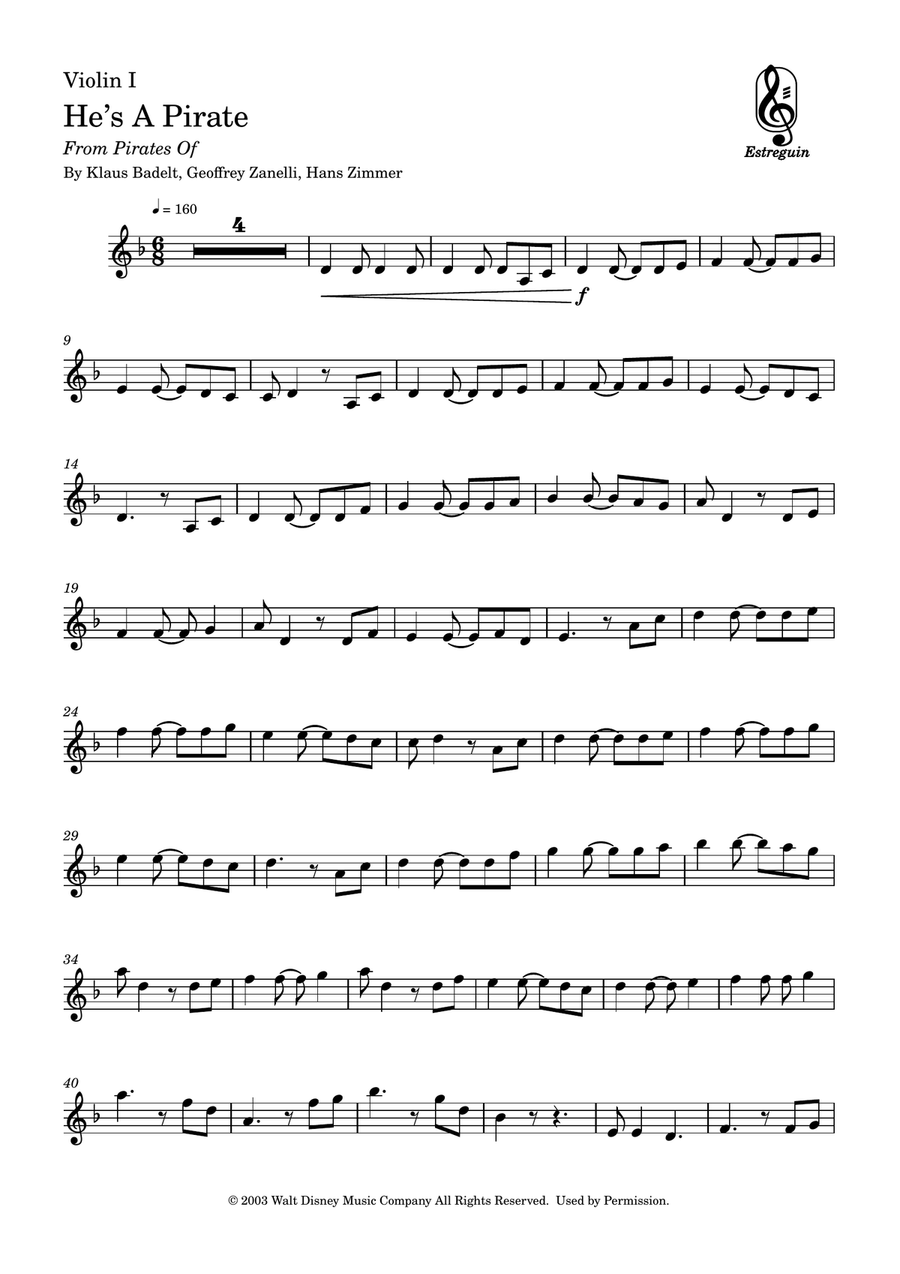 He's A Pirate He's A Pirate String Orchestra scores gallery preview page 6
