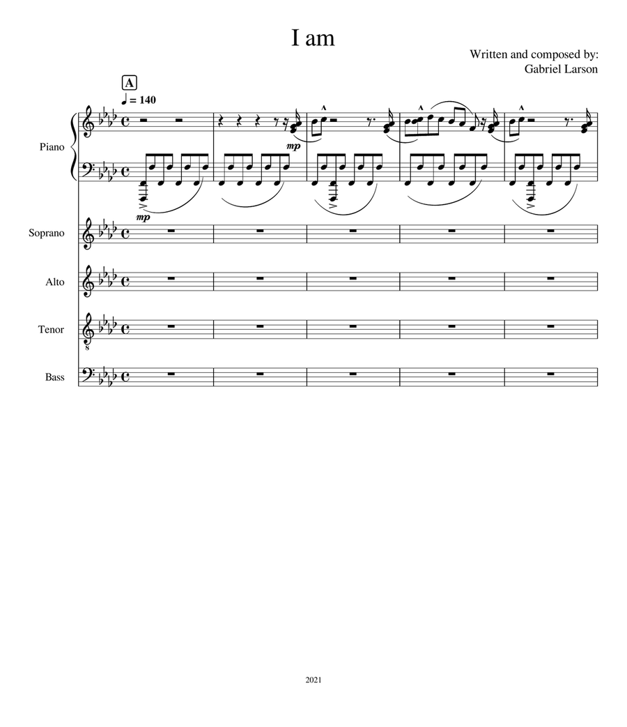 I Am I Am 4-Part scores gallery preview page 1