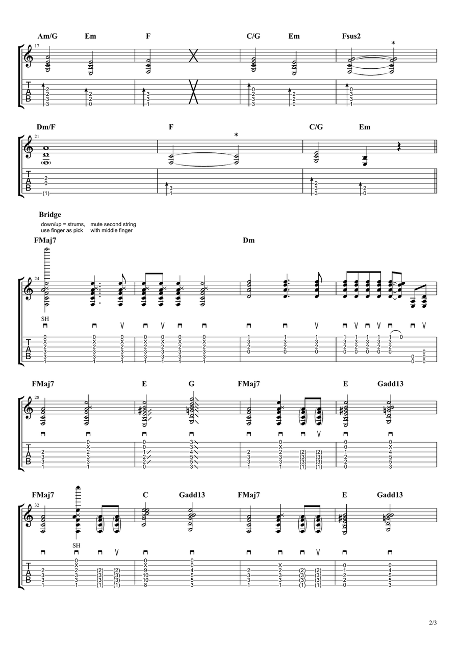 White Ferrari Acoustic Guitar scores gallery preview page 2