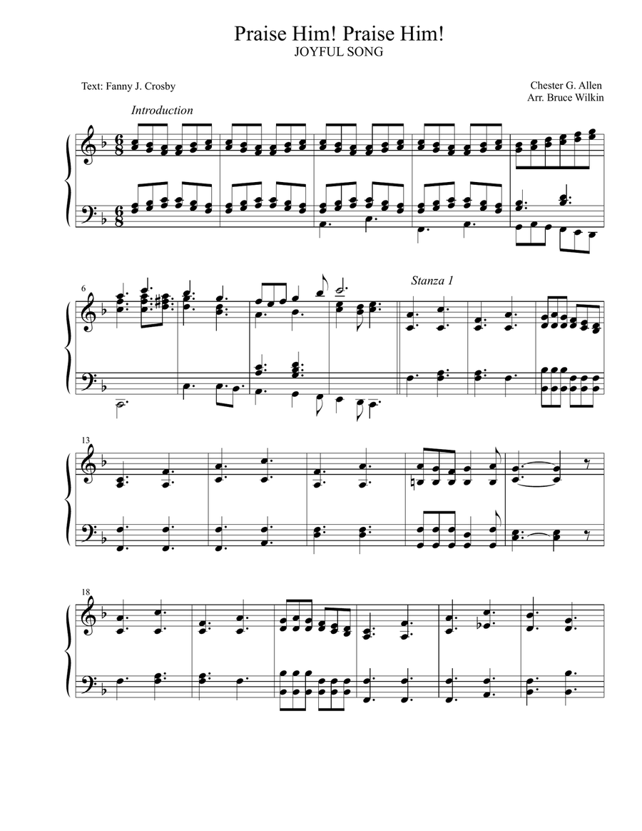 Praise Him! Praise Him! (JOYFUL SONG) Organ Solo scores gallery preview page 1