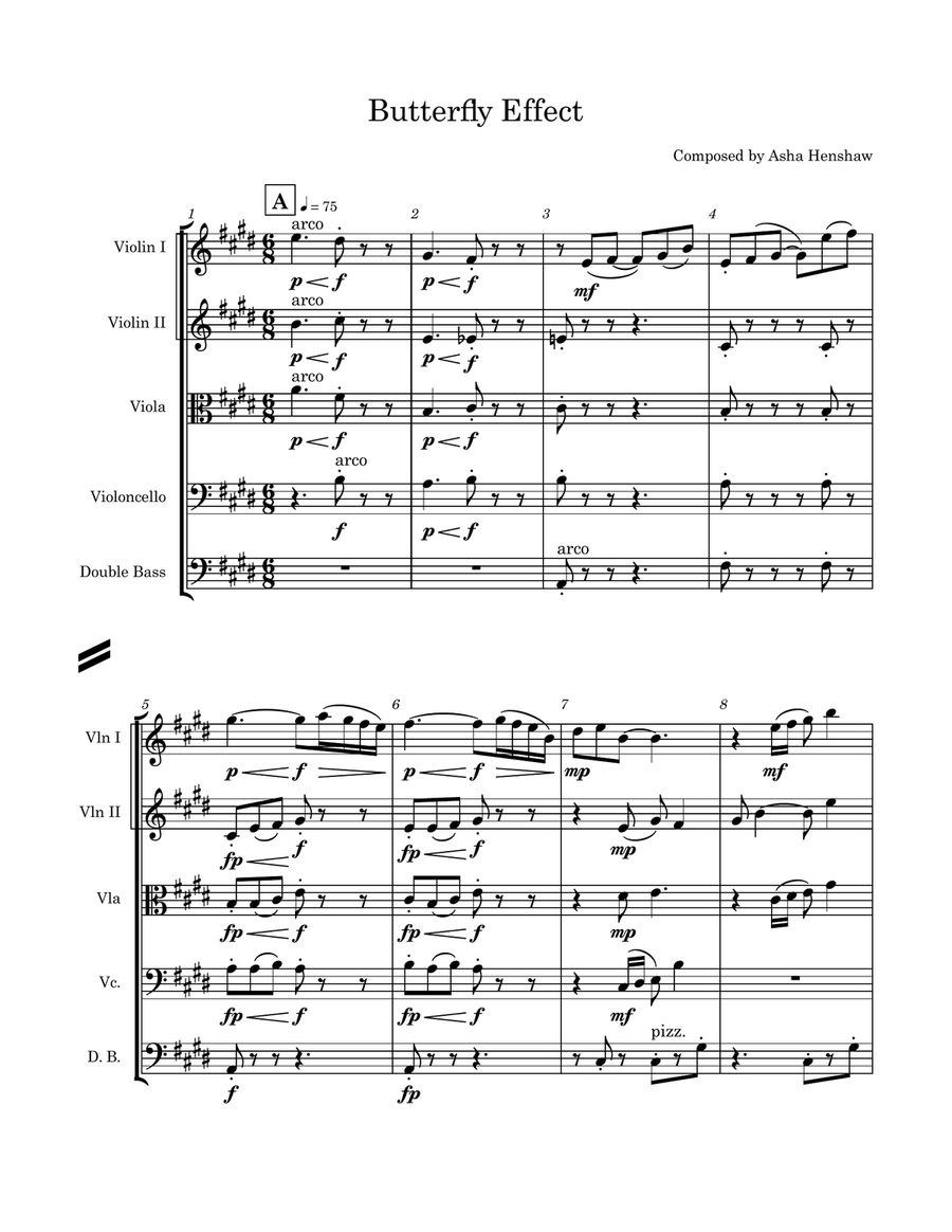 Butterfly Effect Butterfly Effect String Orchestra scores gallery preview page 1