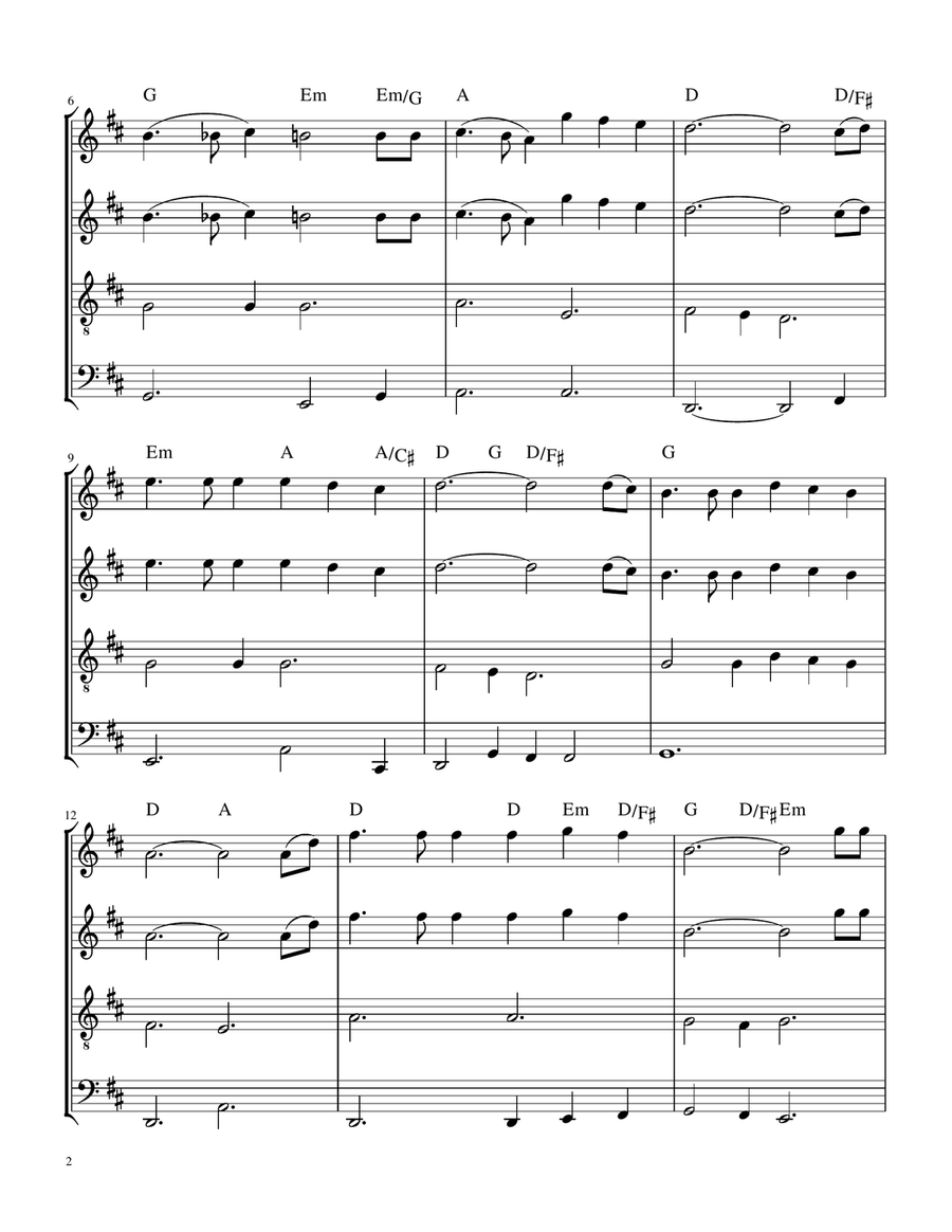 The Old Rugged Cross (Sax Quartet with Chords) Saxophone Quartet scores gallery preview page 2