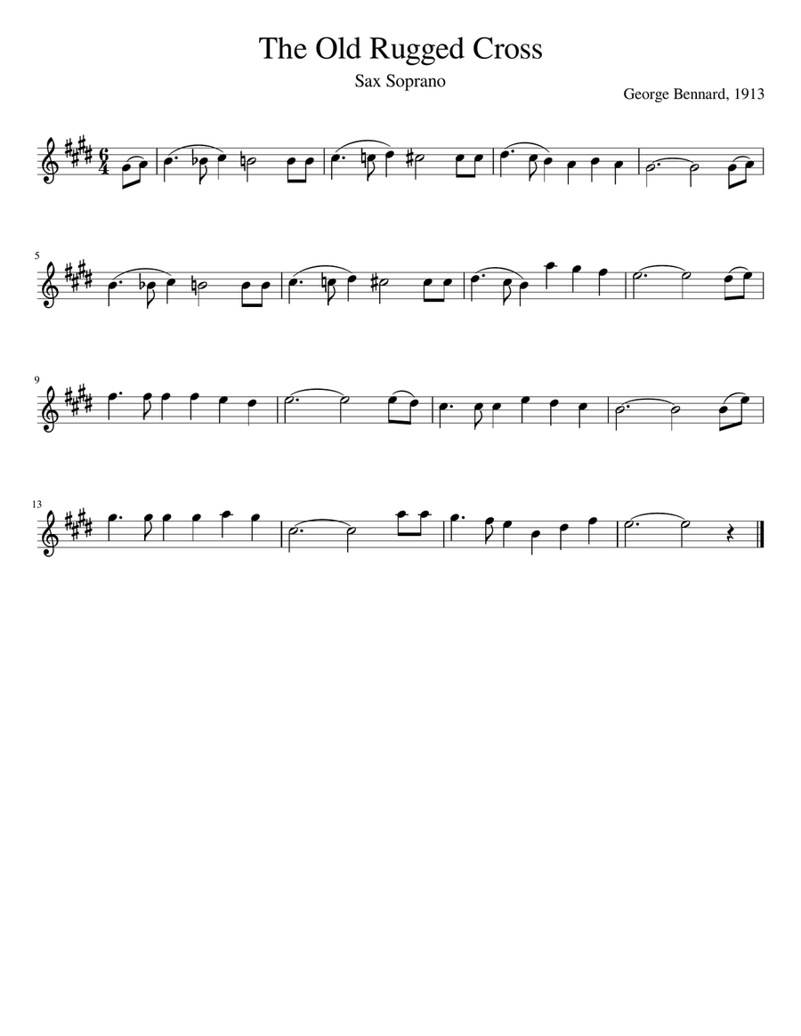 The Old Rugged Cross (Sax Quartet with Chords) Saxophone Quartet scores gallery preview page 4