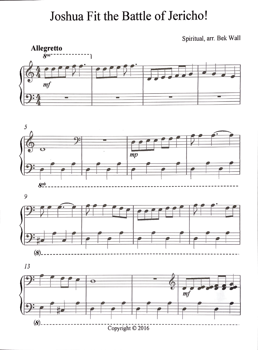 Joshua Fit the Battle of Jericho Piano Solo scores gallery preview page 1