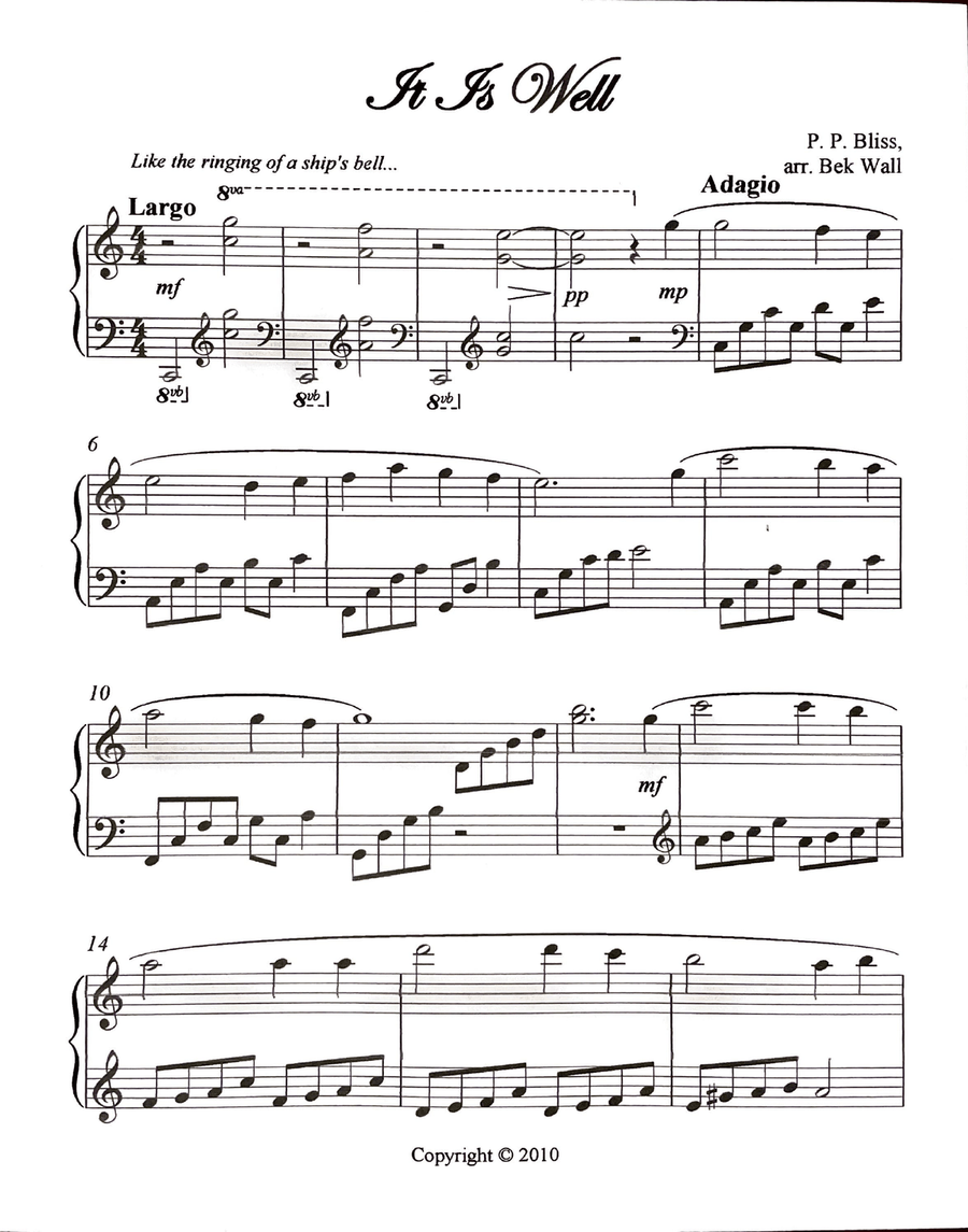 It Is Well Piano Solo scores gallery preview page 1
