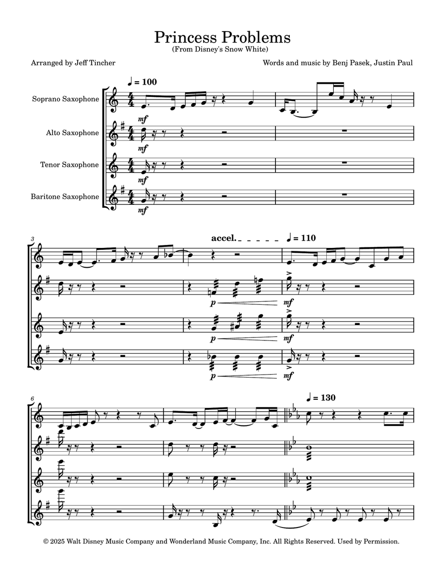 Princess Problems Saxophone Quartet scores gallery preview page 2
