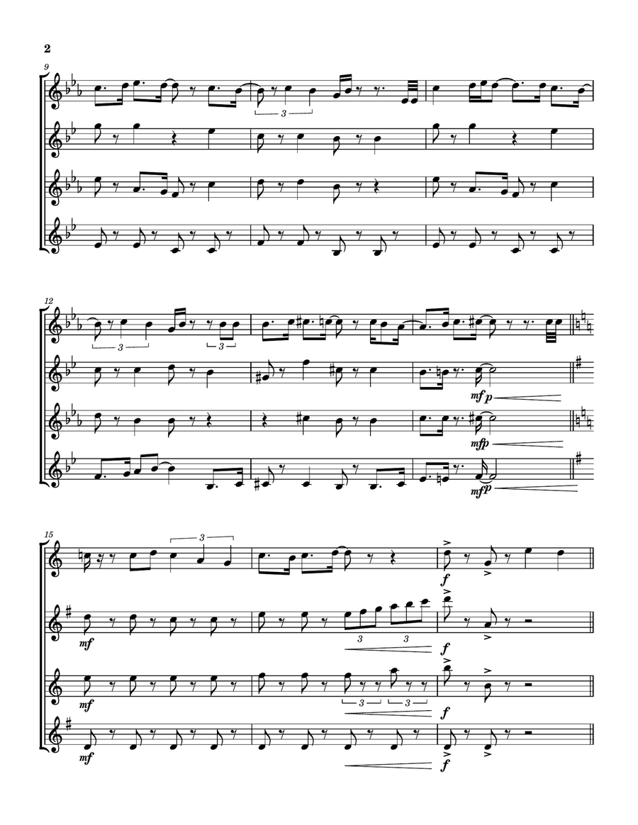 Princess Problems Saxophone Quartet scores gallery preview page 3