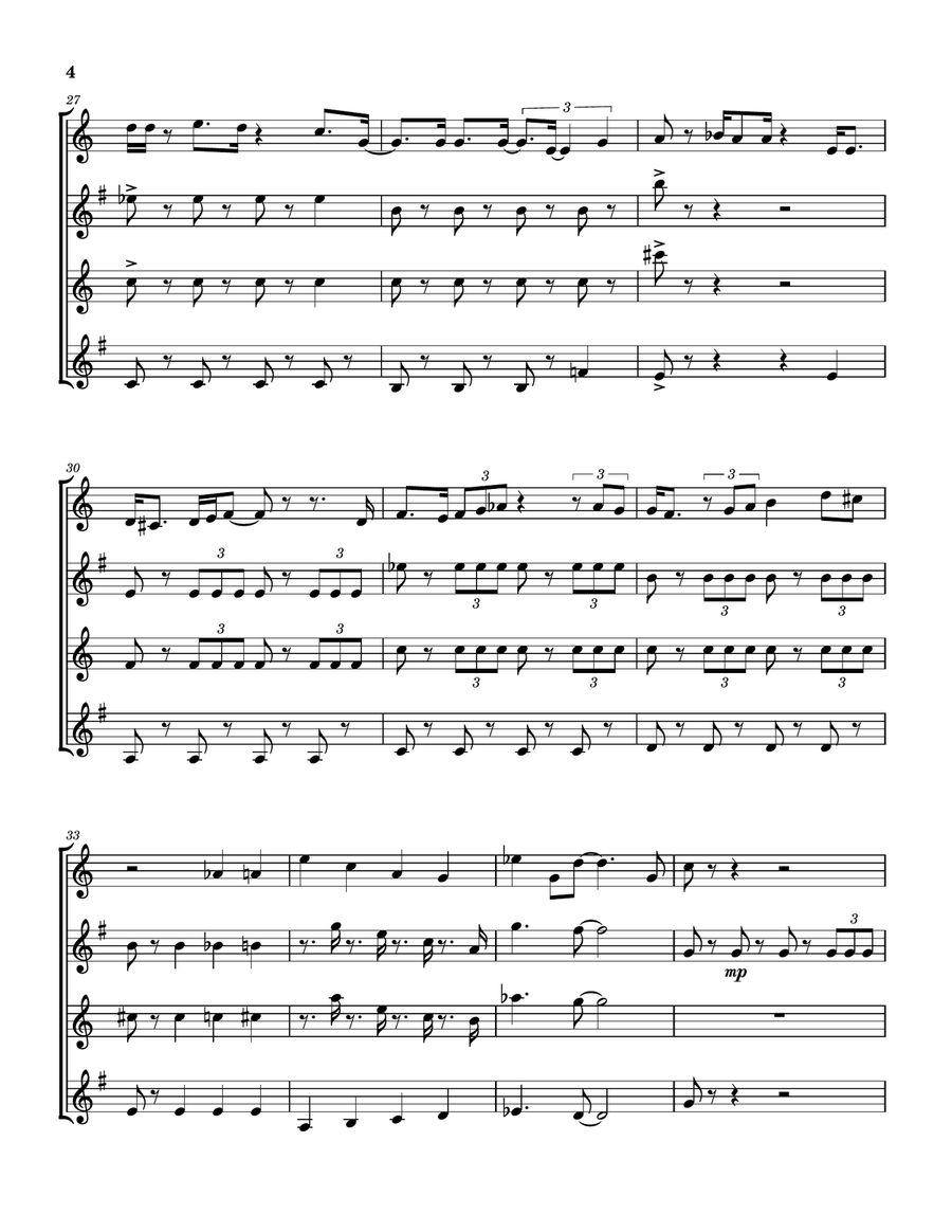 Princess Problems Saxophone Quartet scores gallery preview page 5