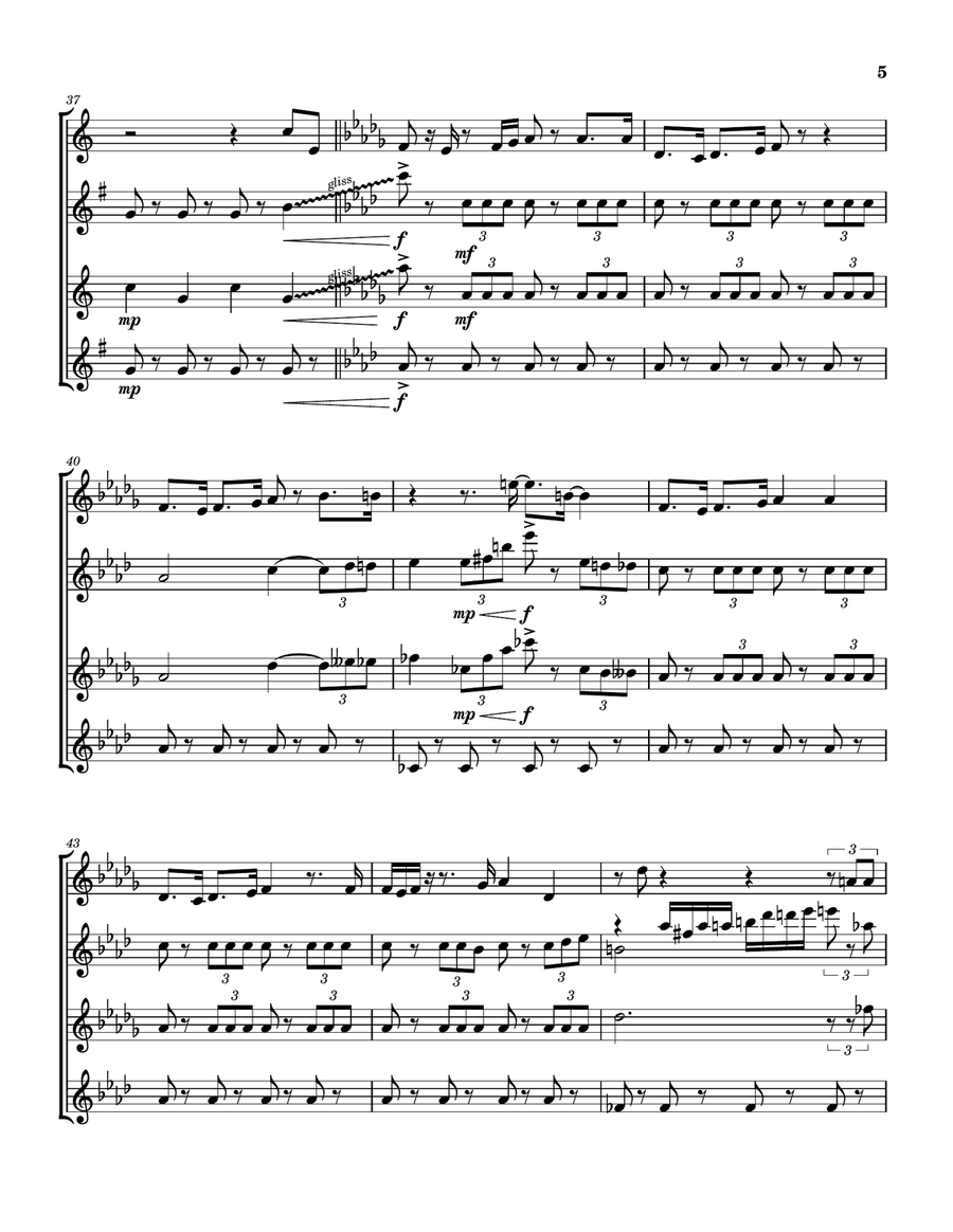 Princess Problems Saxophone Quartet scores gallery preview page 6