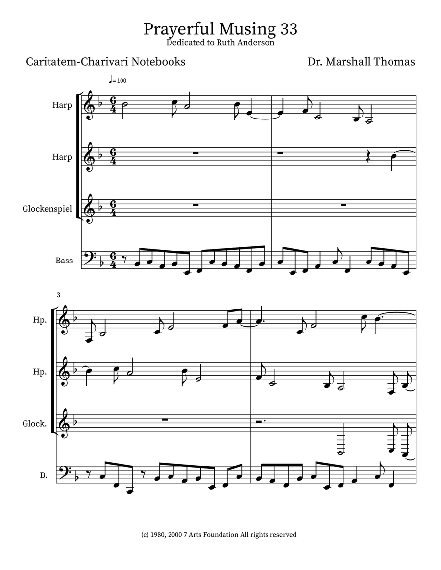Prayerful Musing 33 Prayerful Musing 33 Small Ensemble scores gallery preview page 1