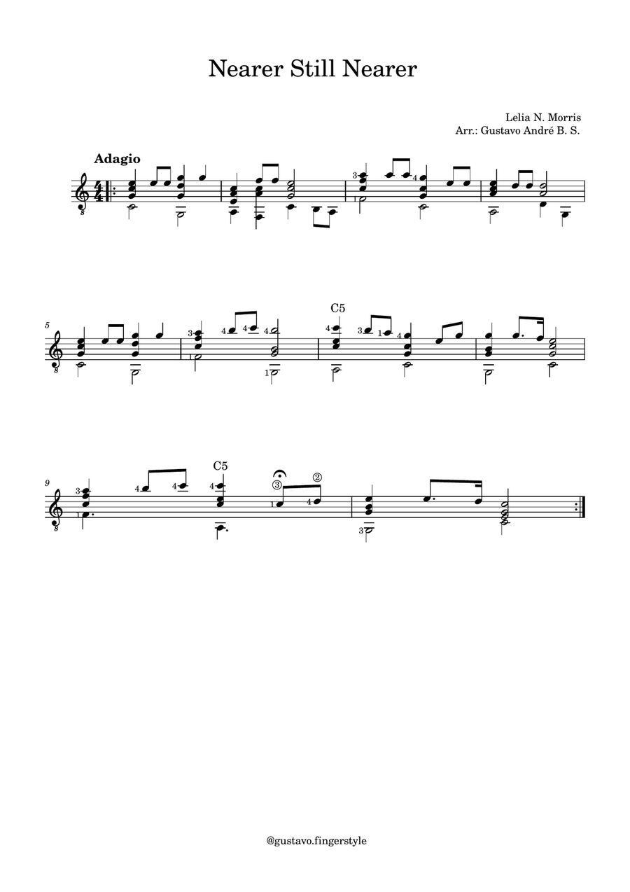 Nearer, Still Nearer Nearer, Still Nearer Acoustic Guitar scores gallery preview page 1