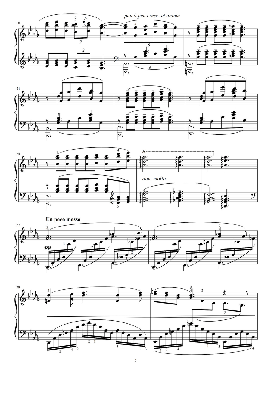 Claire de Lune - Claude Debussy Piano Solo scores gallery preview page 2