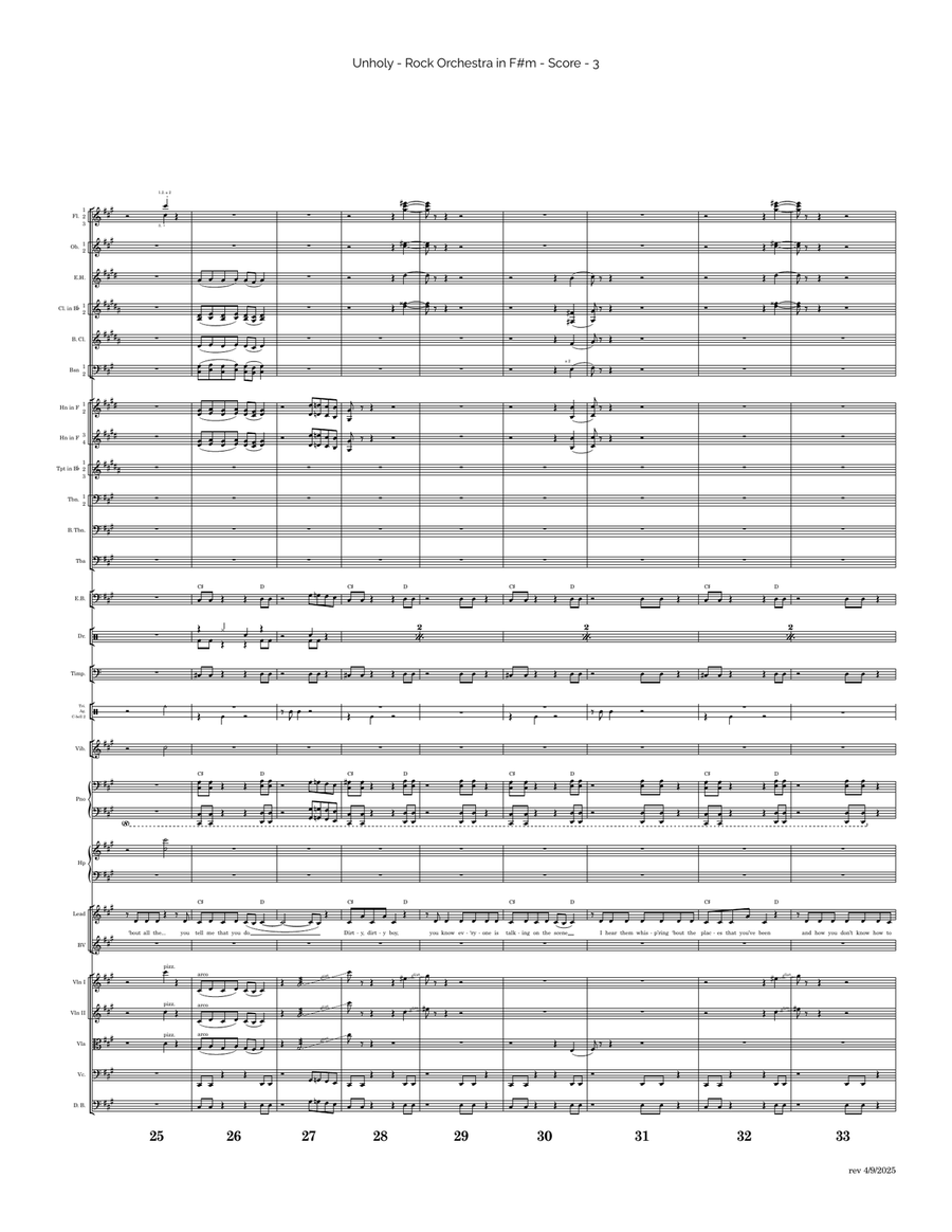 Unholy Full Orchestra scores gallery preview page 3