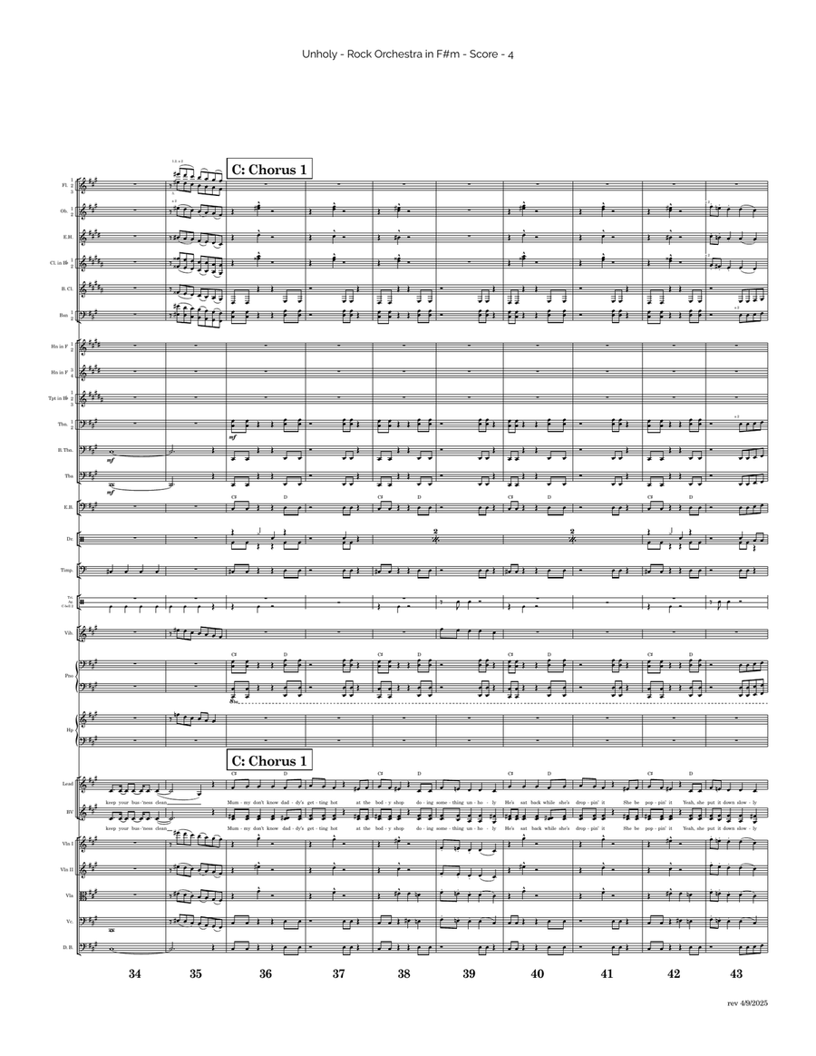 Unholy Full Orchestra scores gallery preview page 4