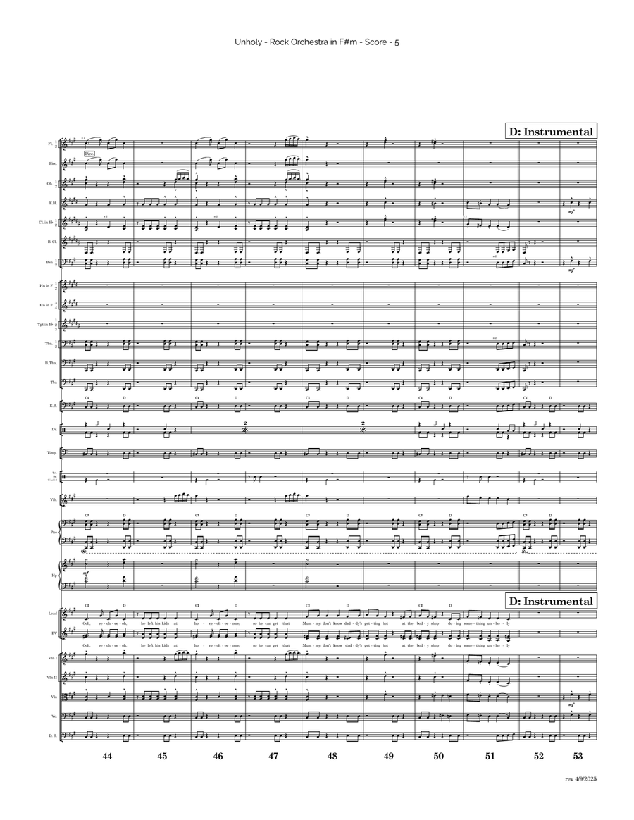 Unholy Full Orchestra scores gallery preview page 5