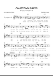 Camptown Races - Bb Trumpet Solo in E Major - Easy Level - Lyrics & Chords
