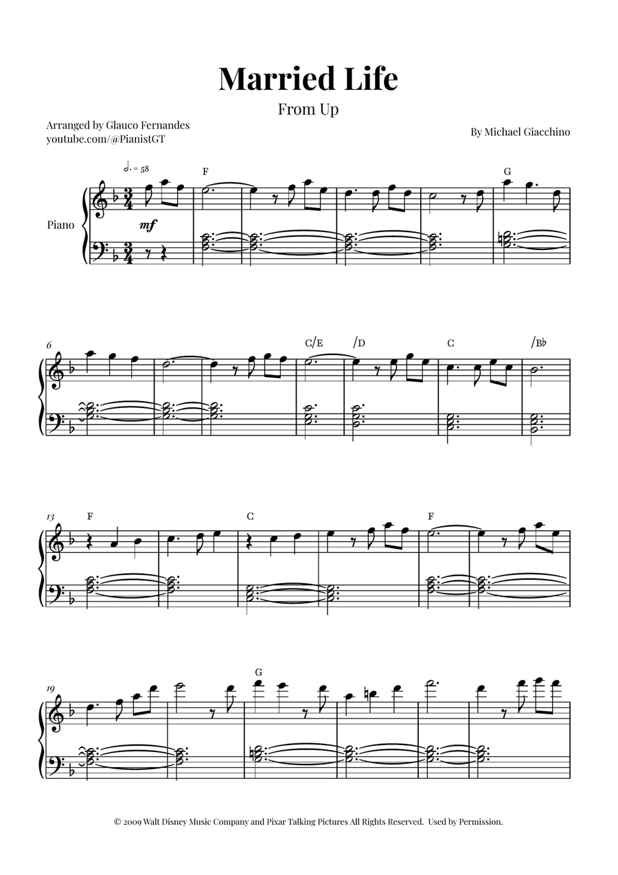 Married Life Piano Method scores gallery preview page 1