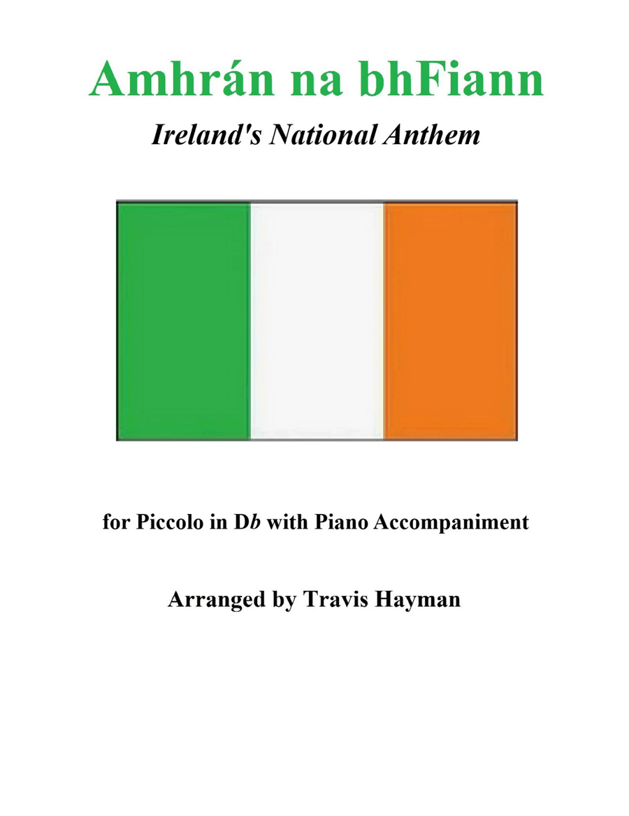 Amhrán na bhFiann - for Piccolo in Db with Piano Accompaniment Piccolo scores gallery preview page 1