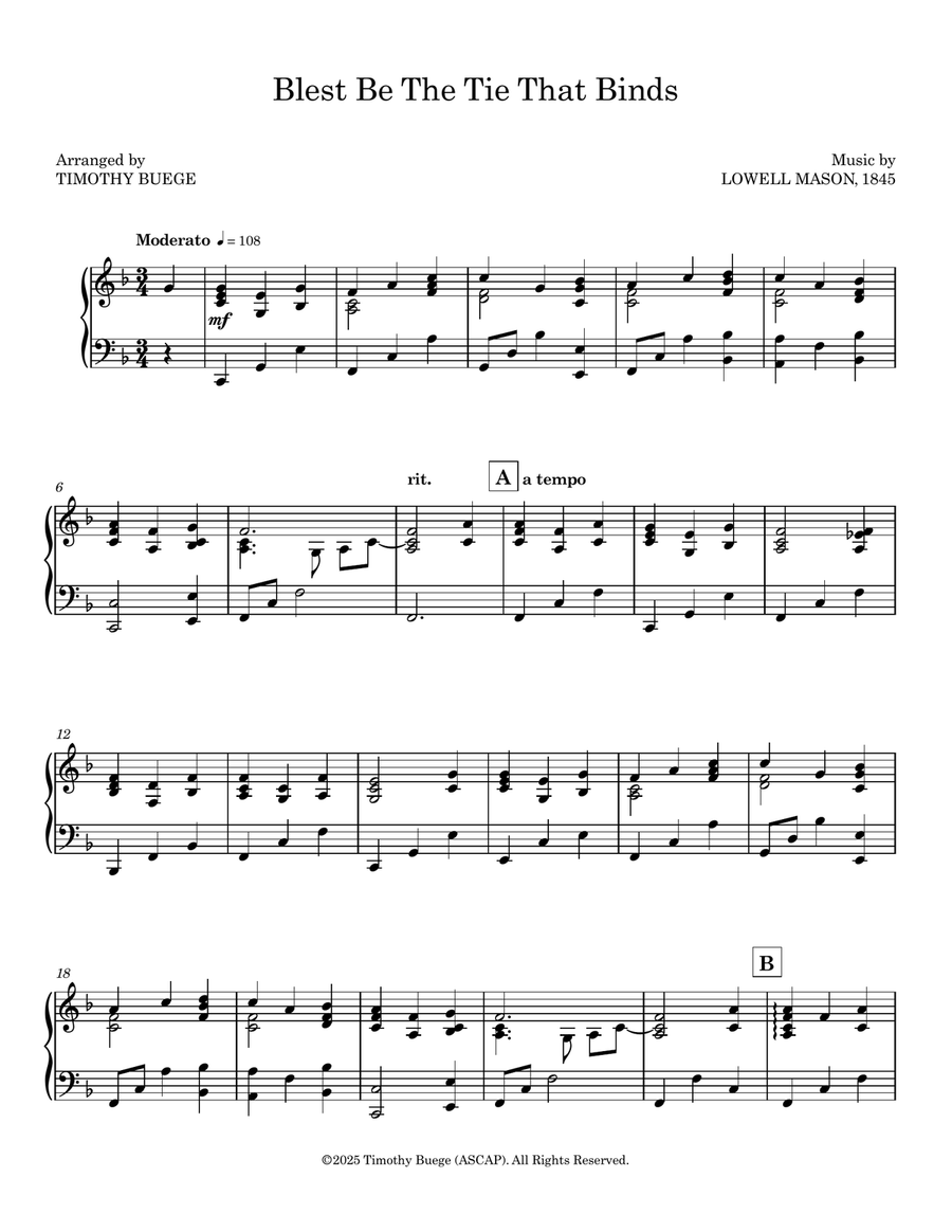 Blest Be The Tie That Binds Piano Solo scores gallery preview page 3