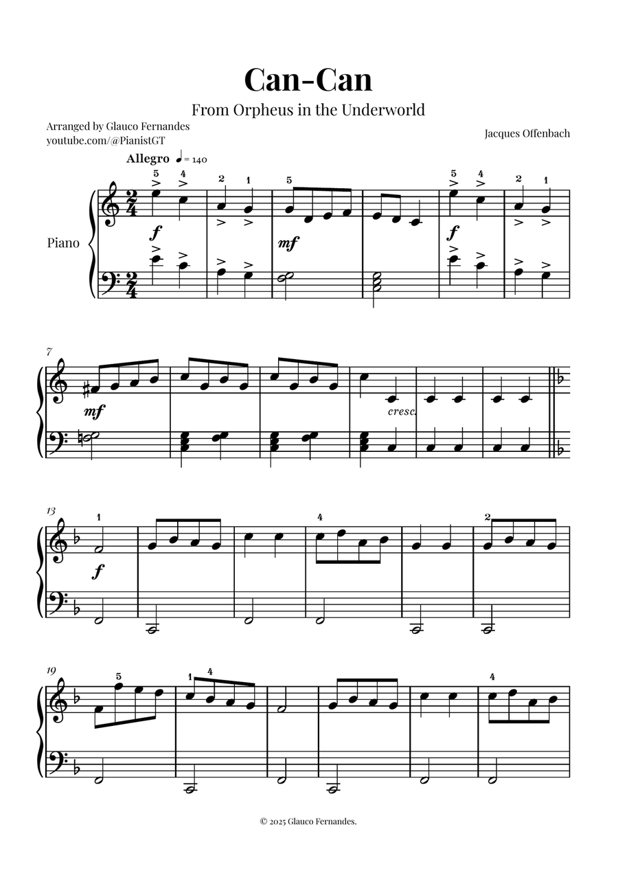 Can-Can - Easy Piano Piano Method scores gallery preview page 1