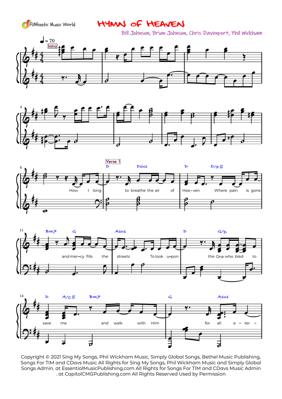 Hymn Of Heaven Piano Solo scores gallery preview page 2