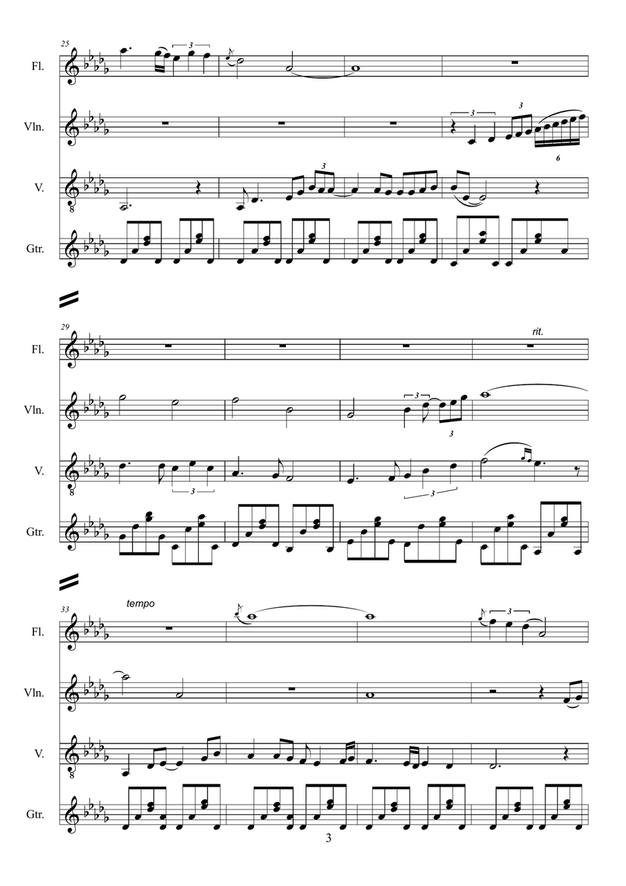 U TO PRIMU AFFACCA (corsican music) Small Ensemble scores gallery preview page 3