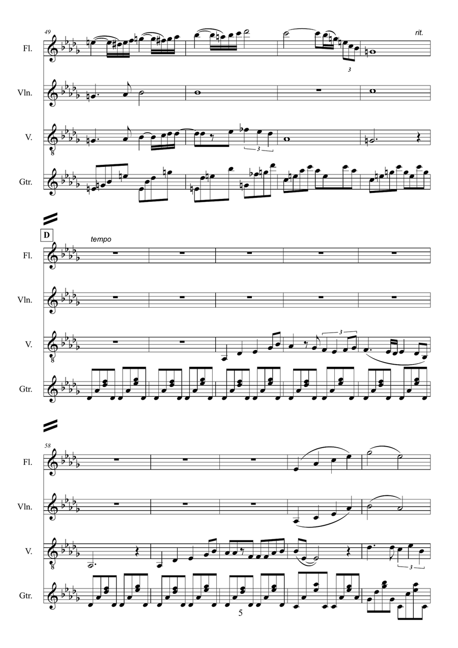 U TO PRIMU AFFACCA (corsican music) Small Ensemble scores gallery preview page 5
