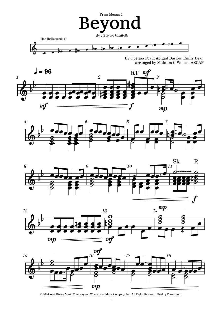 Beyond (End Credit Version) Handbell Choir scores gallery preview page 1
