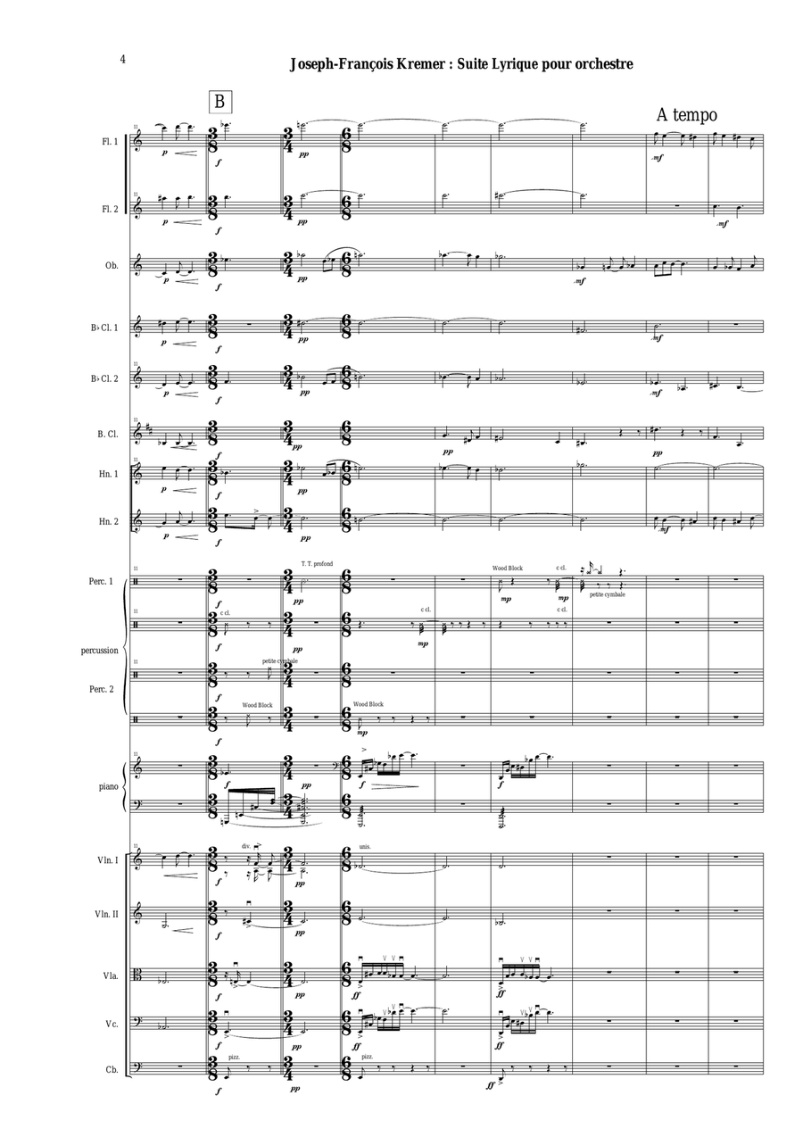 Joseph-François Kremer : Suite Lyrique for orchestra, score only - Score Only Full Orchestra scores gallery preview page 4