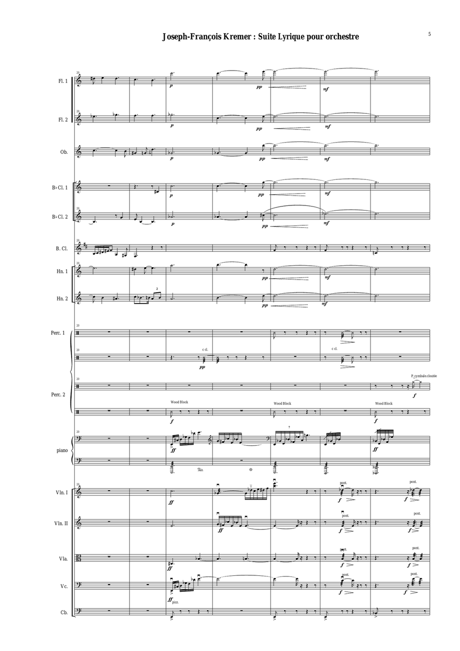 Joseph-François Kremer : Suite Lyrique for orchestra, score only - Score Only Full Orchestra scores gallery preview page 5