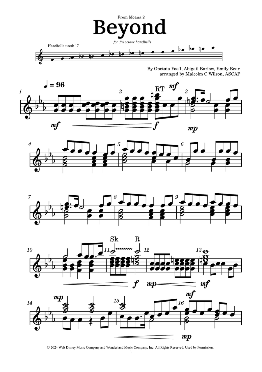 Beyond (End Credit Version) Handbell Choir scores gallery preview page 1