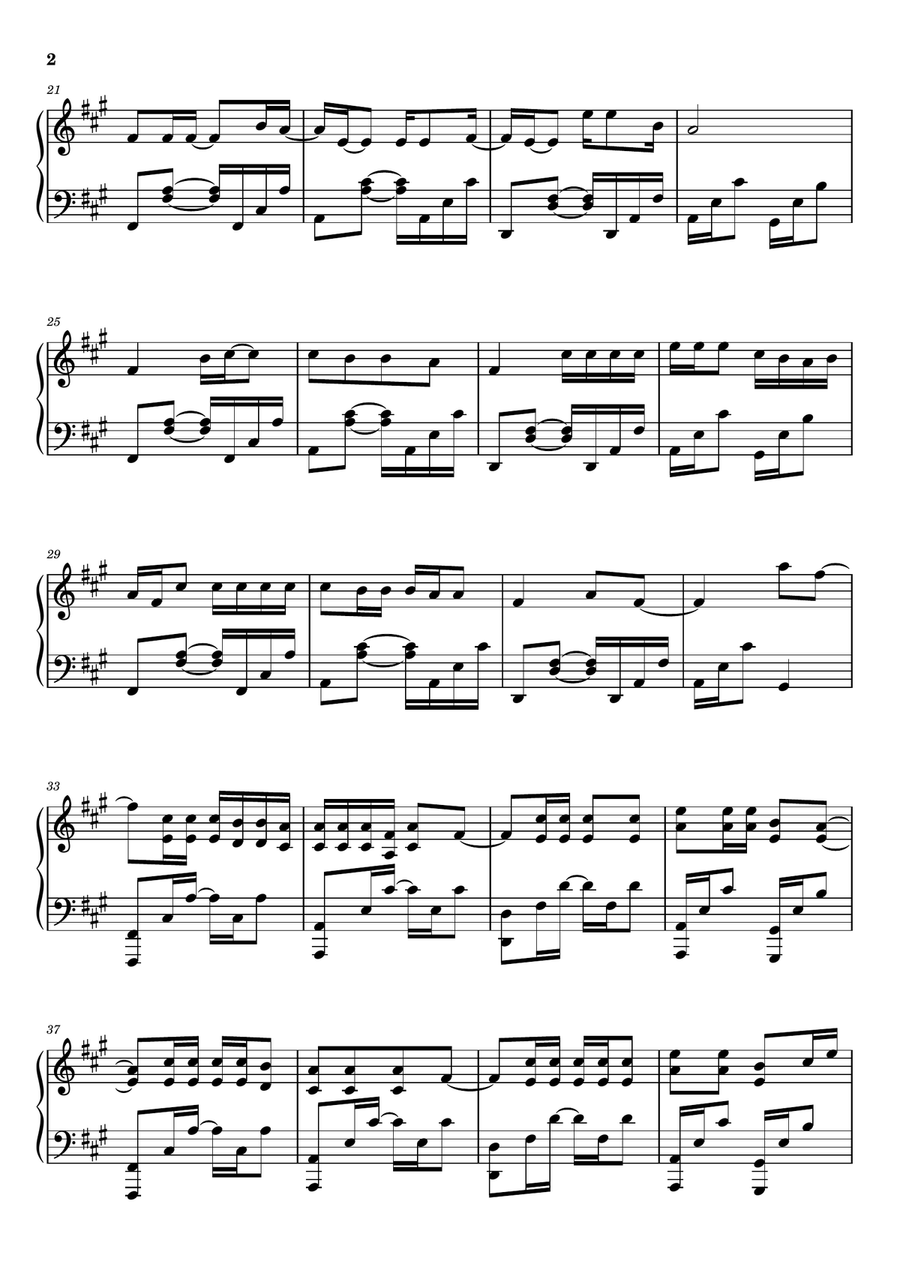 A Bar Song (Tipsy) A Bar Song (Tipsy) Piano Solo scores gallery preview page 2