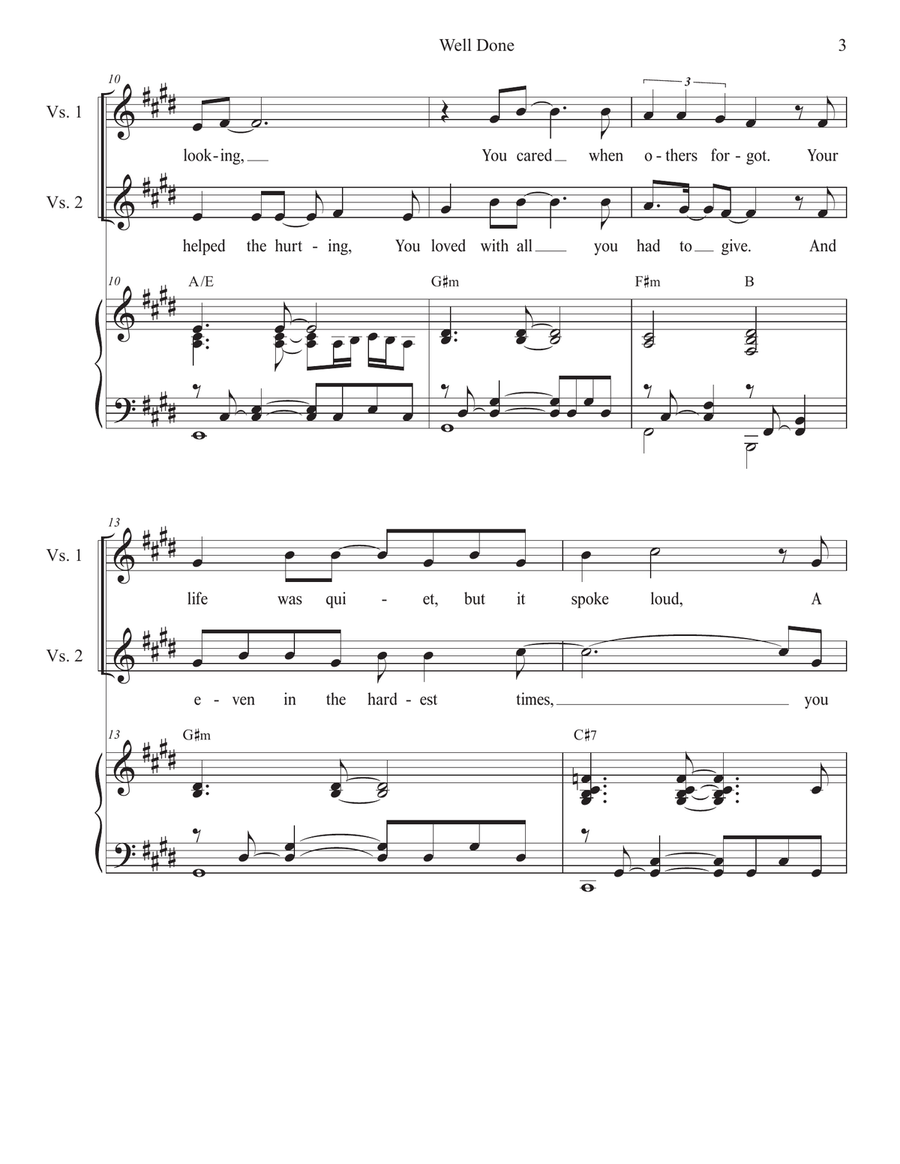 Well Done (Unison choir) Unison Choir scores gallery preview page 3