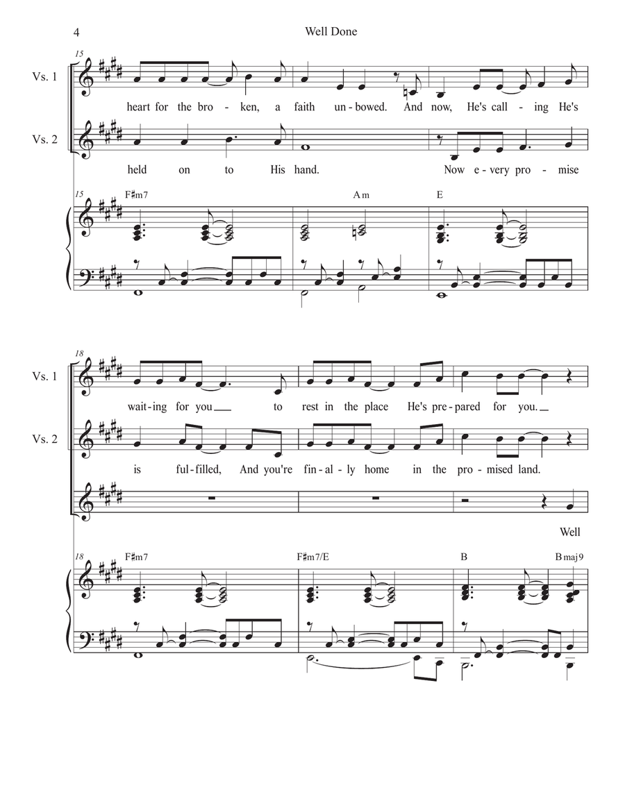Well Done (Unison choir) Unison Choir scores gallery preview page 4