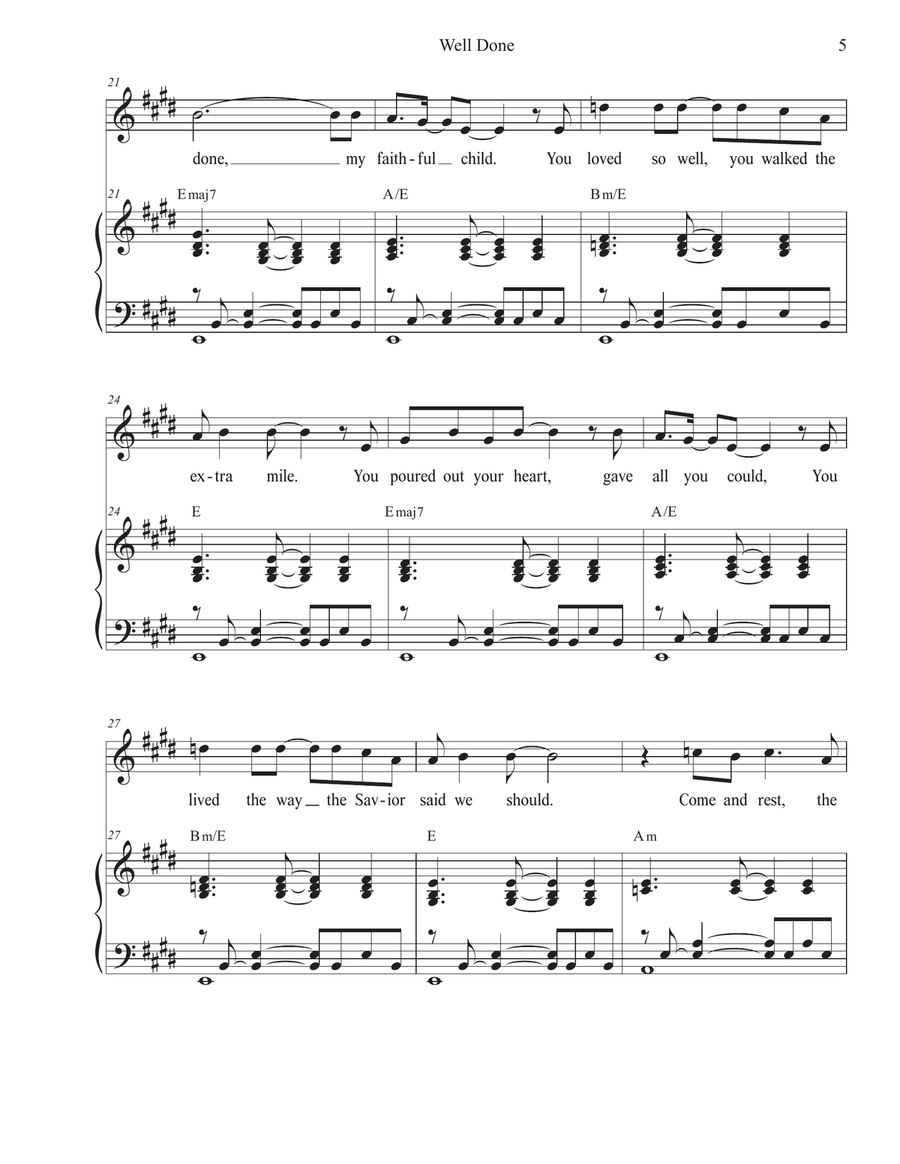 Well Done (Unison choir) Unison Choir scores gallery preview page 5