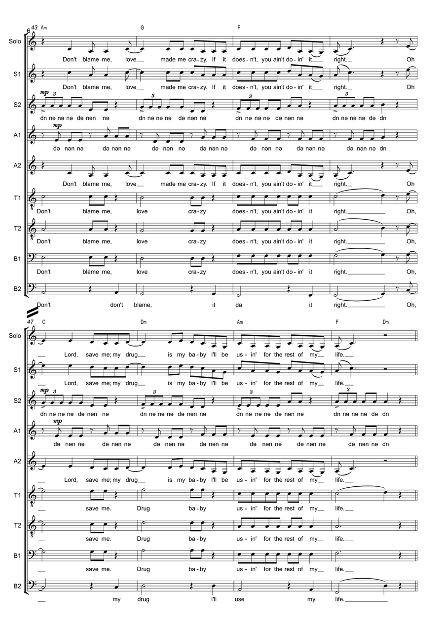 Don't Blame Me Divisi scores gallery preview page 6
