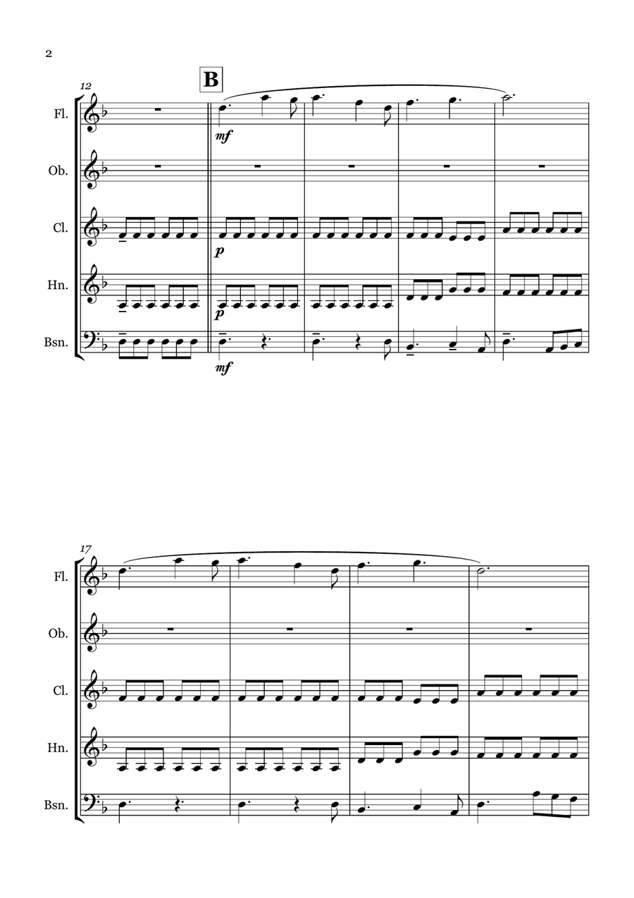 Themes For Adventures Of Robinson Crusoe Woodwind Quintet scores gallery preview page 3