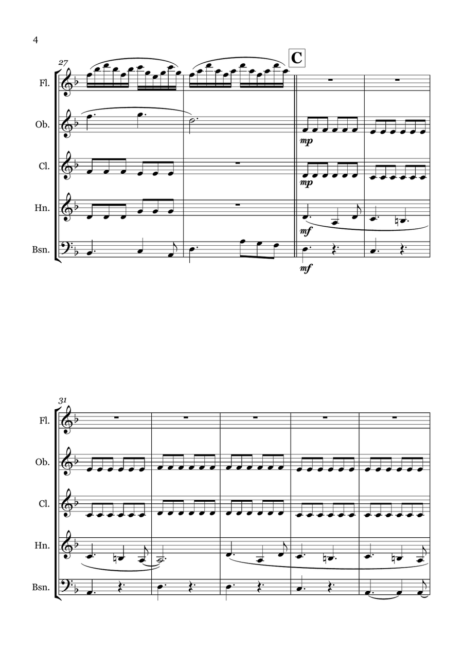 Themes For Adventures Of Robinson Crusoe Woodwind Quintet scores gallery preview page 5