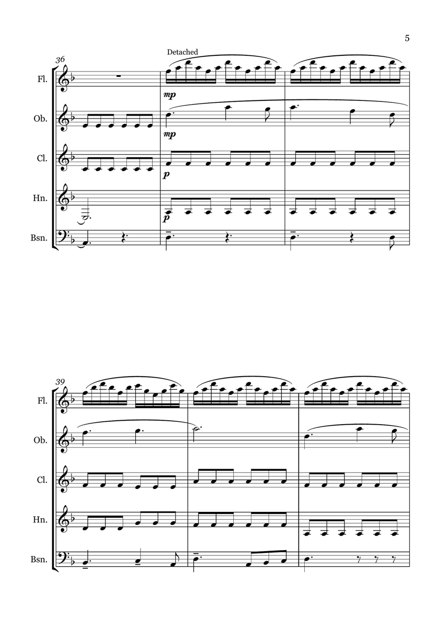 Themes For Adventures Of Robinson Crusoe Woodwind Quintet scores gallery preview page 6