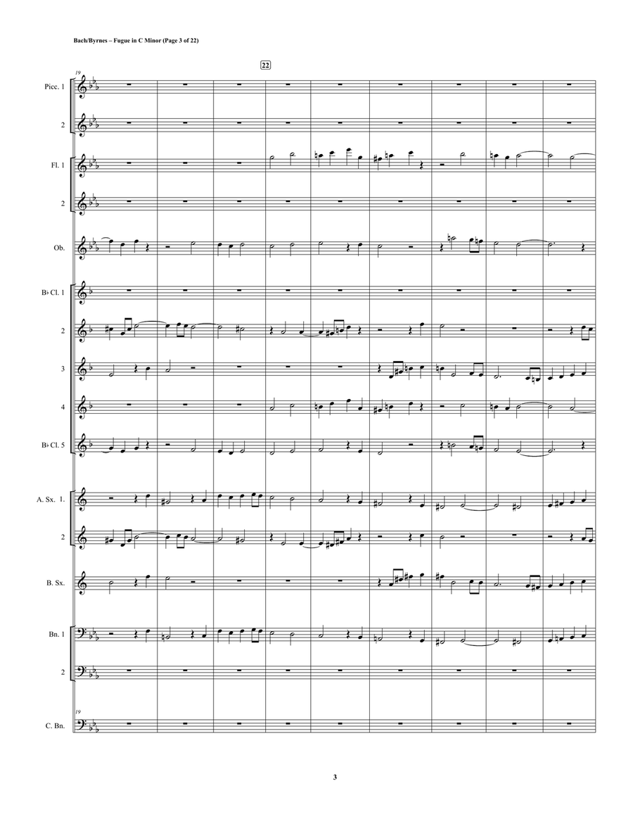 J.S. Bach – Fugue in C Minor, BWV 546 (Woodwind Choir) String Orchestra scores gallery preview page 3
