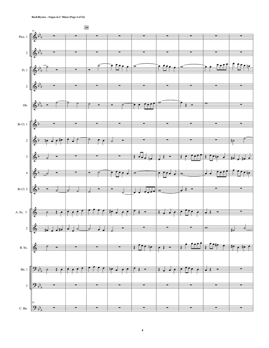 J.S. Bach – Fugue in C Minor, BWV 546 (Woodwind Choir) String Orchestra scores gallery preview page 4