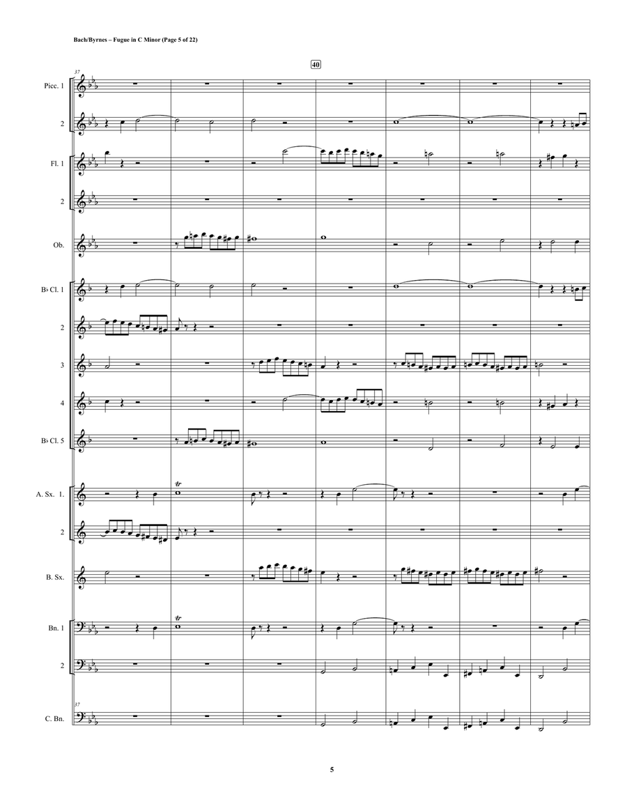 J.S. Bach – Fugue in C Minor, BWV 546 (Woodwind Choir) String Orchestra scores gallery preview page 5