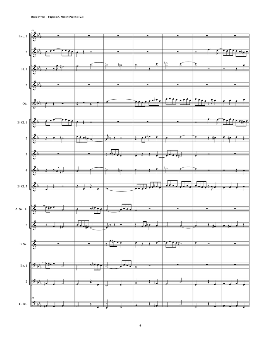 J.S. Bach – Fugue in C Minor, BWV 546 (Woodwind Choir) String Orchestra scores gallery preview page 6