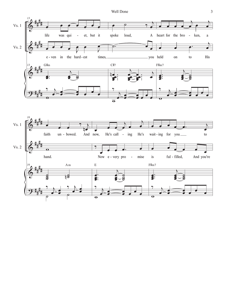 Well Done (SATB) 4-Part scores gallery preview page 3