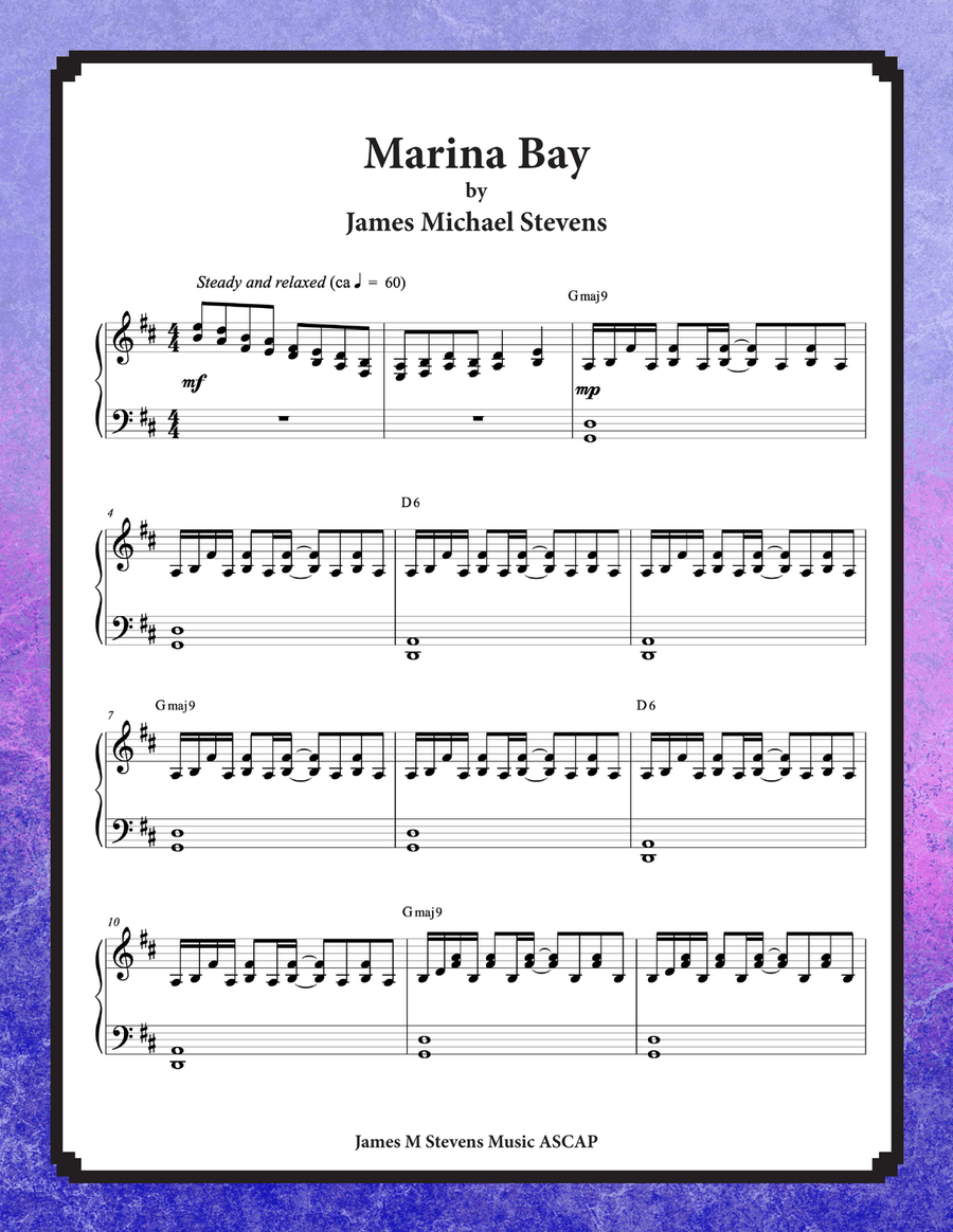 Marina Bay Marina Bay Piano Solo scores gallery preview page 1