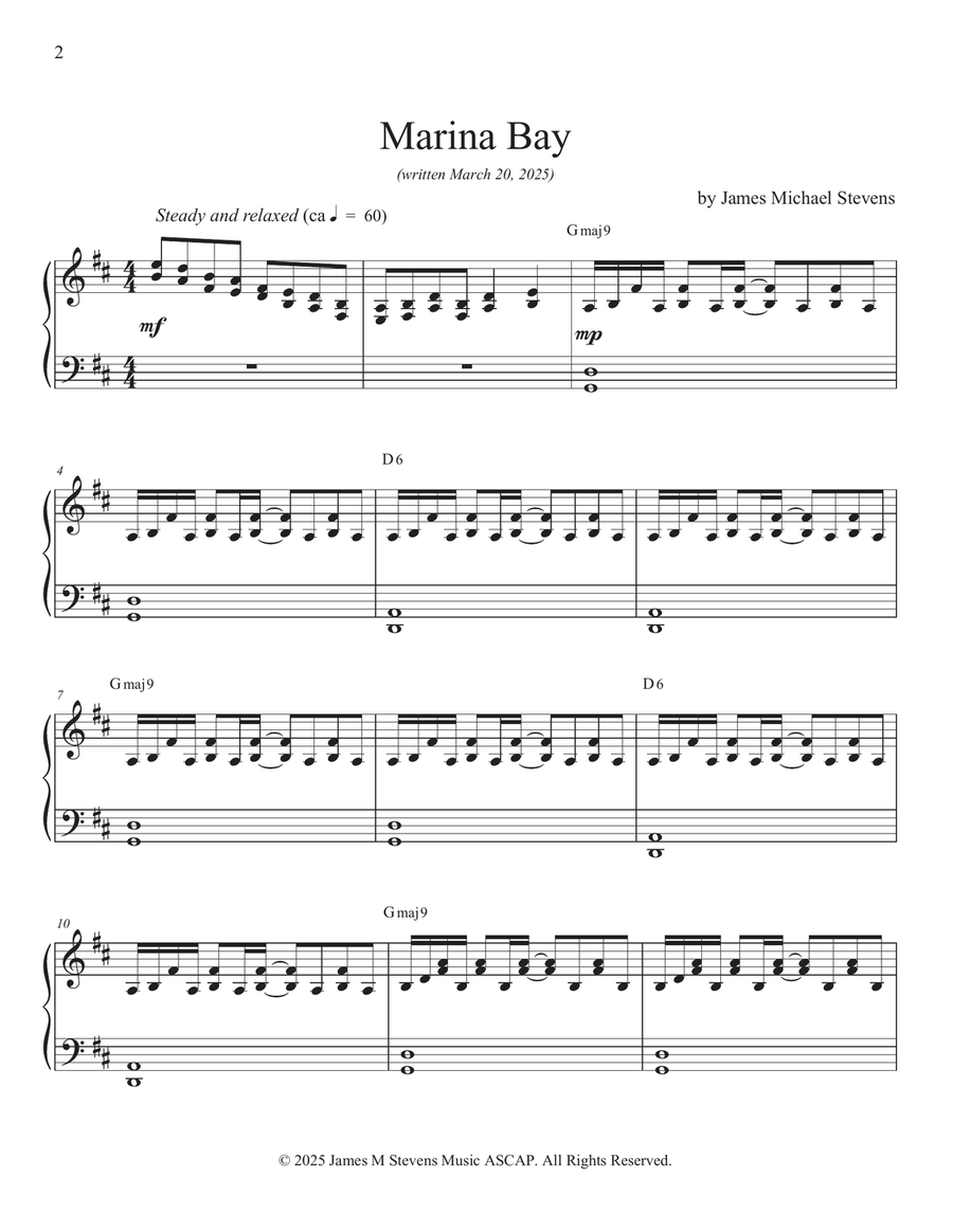 Marina Bay Marina Bay Piano Solo scores gallery preview page 2