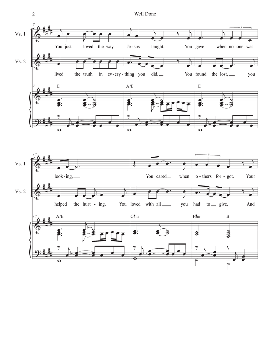 Well Done (SAB) 3-Part scores gallery preview page 2